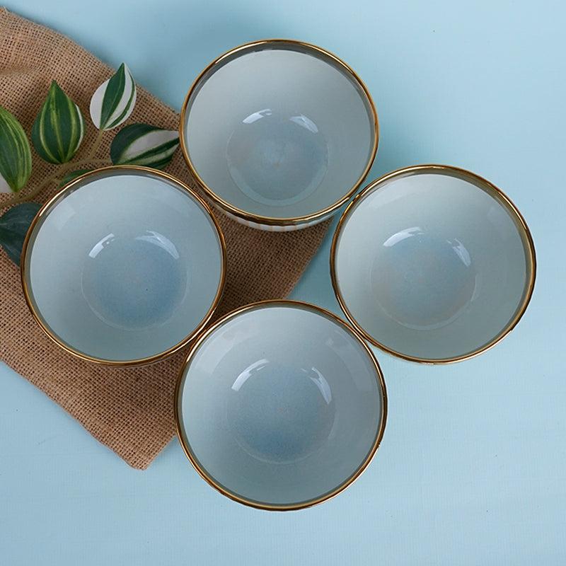 Bowl - Amazo Ivory Gold Serving Bowl (300 ML) - Set Of Four