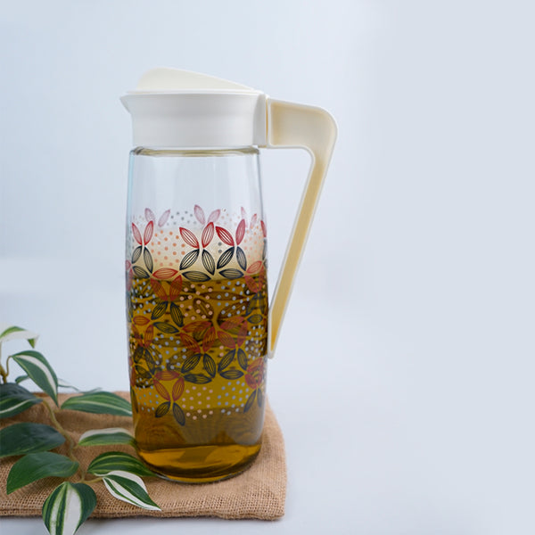 Jug - Tirava Flora Jug With White Lid - 1600 ML