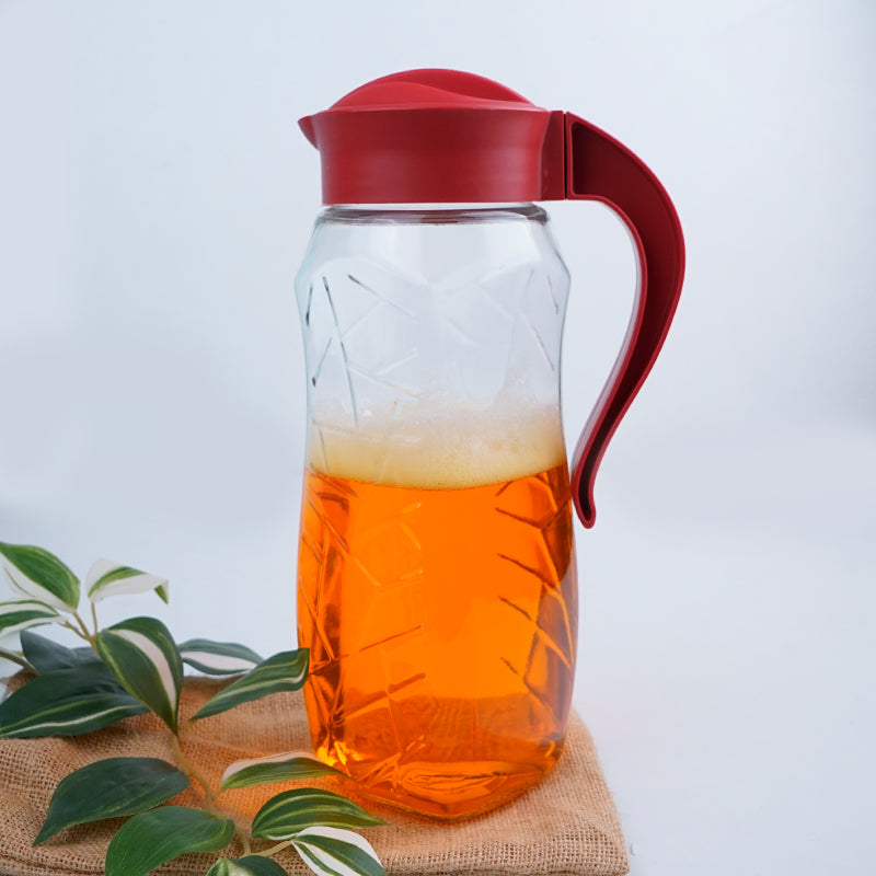 Jug - Domana Sema Transparent Jug With Red Lid - 1600 ML