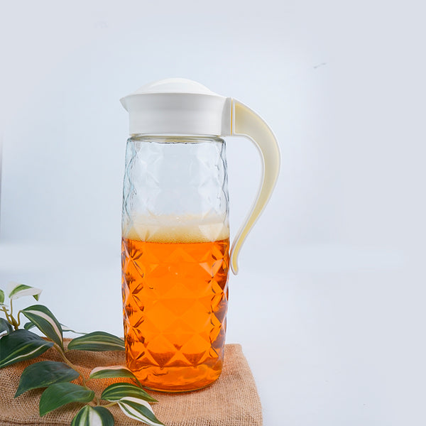 Jug - Domana Crystal Transparent Jug With White Lid - 1600 ML