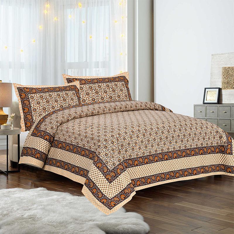 Buy Mridula Printed Bedsheet - Brown Bedsheets from Vaaree