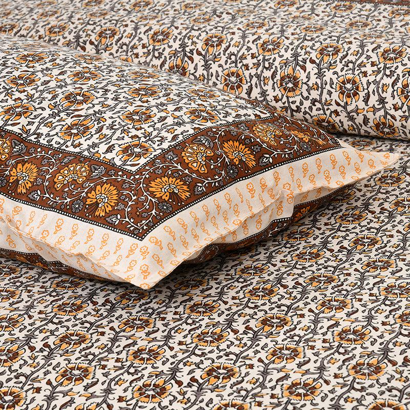 Buy Mridula Printed Bedsheet - Beige Bedsheets from Vaaree