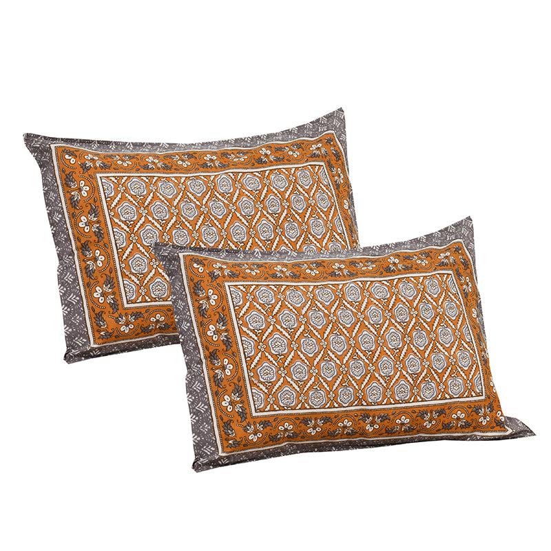 Buy Opala Printed Bedsheet - Orange Bedsheets from Vaaree