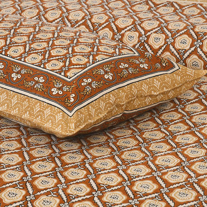 Buy Opala Printed Bedsheet - Brown Bedsheets from Vaaree