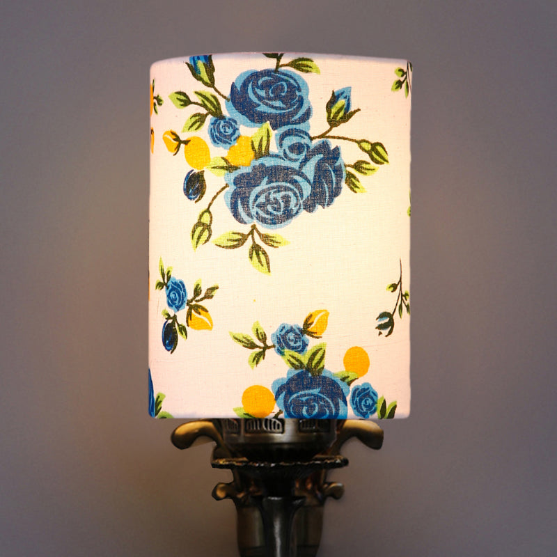 Wall Lamp - Vista Edrel Blue Fleur Cylindrical Wall Lamp