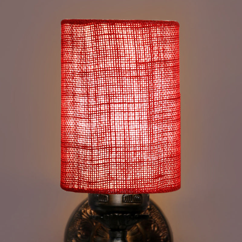 Wall Lamp - Amro Retro Cylindrical Wall Lamp - Maroon