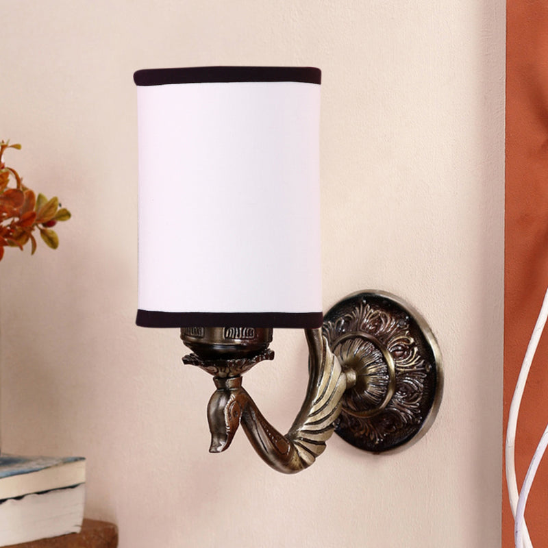 Wall Lamp - Amro Retro Cylindrical Wall Lamp - White & Black