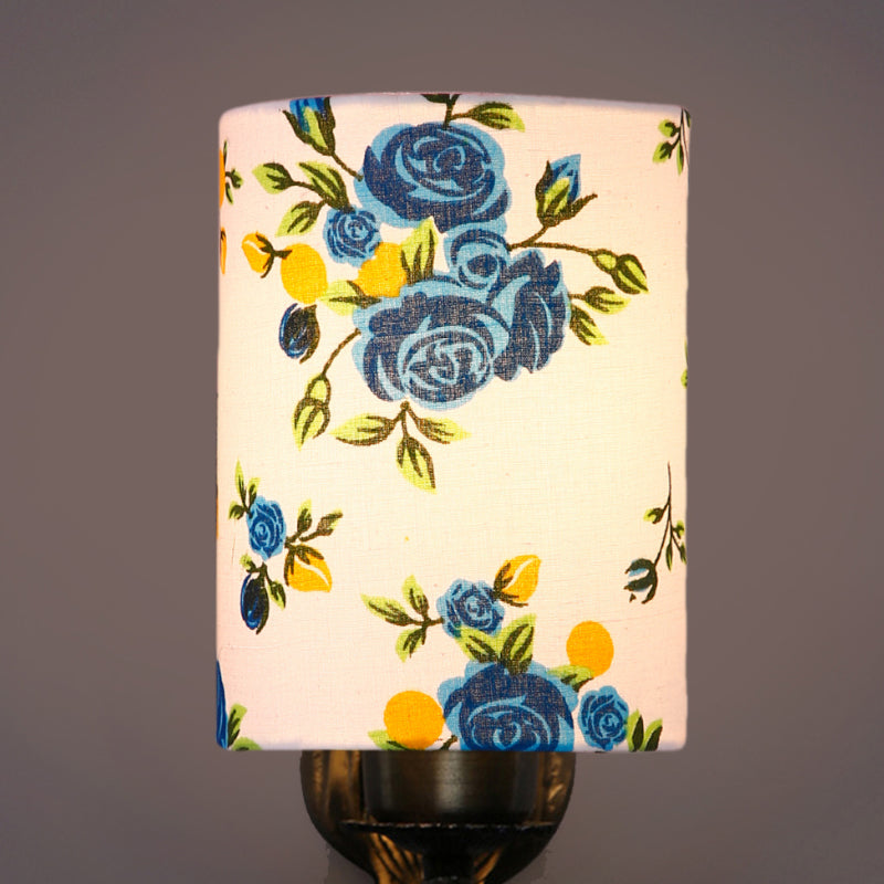 Wall Lamp - Love Gleam Blue Fleur Flora Cylindrical Wall Lamp