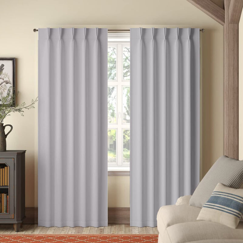 Buy Imora Double Pinch Pleat Short Width Curtain - Silver Curtains from Vaaree