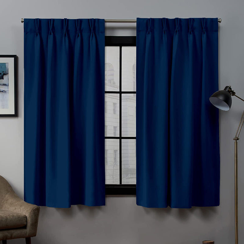 Buy Imora Double Pinch Pleat Short Width Curtain - Royal Blue Curtains from Vaaree