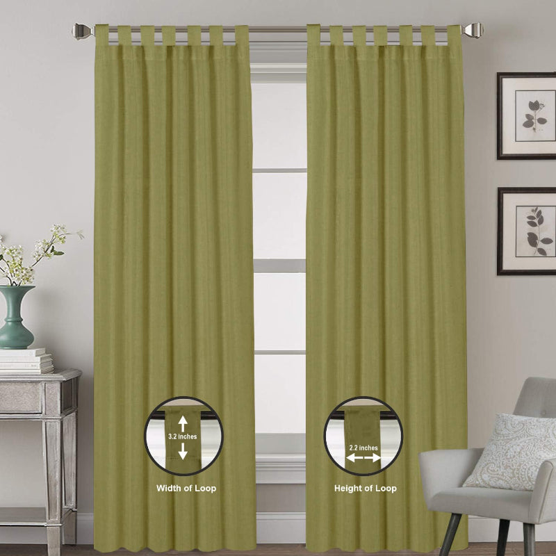 Buy Esme Tab Top Short Width Curtain - Bottle Green Curtains from Vaaree