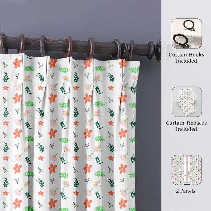 Buy Sama Floral Double Pinch Pleat Medium Width Curtain Curtains from Vaaree