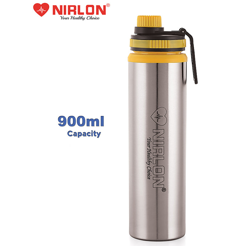 Buy Solene Stainless Steel Water Bottle (Yellow) - 900 ML Bottle from Vaaree