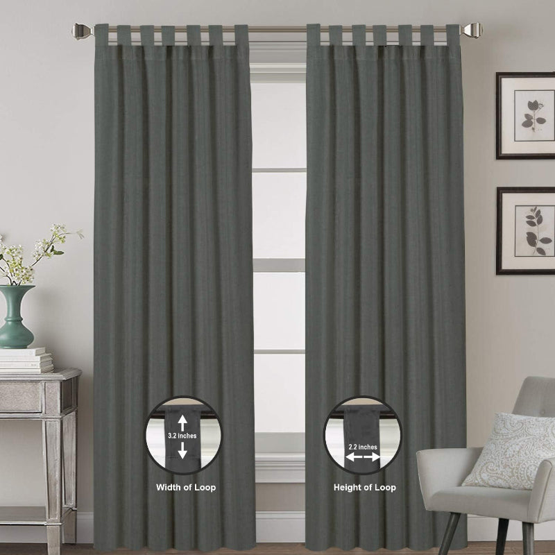 Buy Esme Tab Top Medium Width Curtain - Dark Grey Curtains from Vaaree