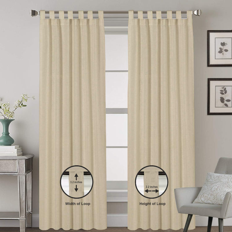 Buy Esme Tab Top Medium Width Curtain - Beige Curtains from Vaaree