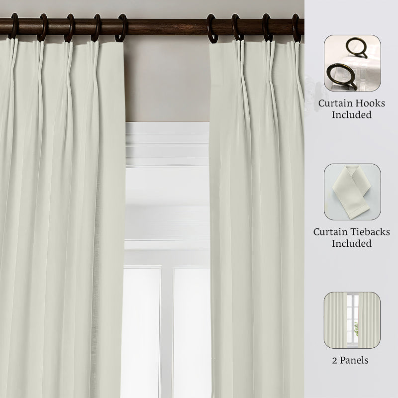 Buy Esme Triple Pinch Pleat Short Width Curtain - Ivory Curtains from Vaaree