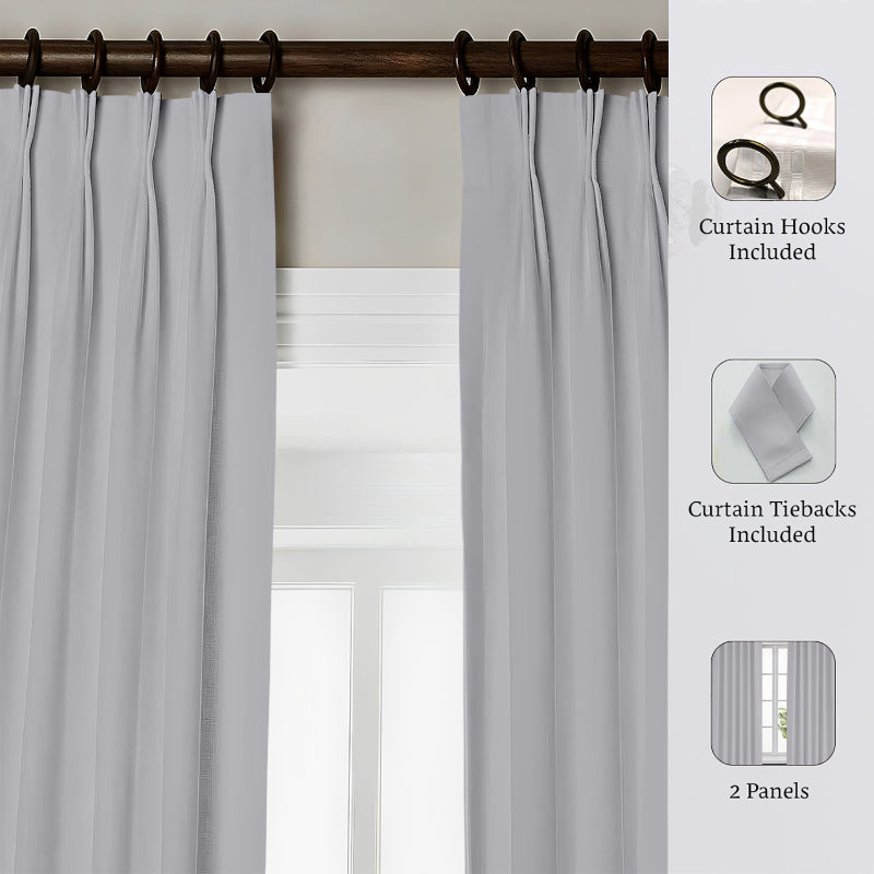 Buy Esme Triple Pinch Pleat Short Width Curtain - Silver Curtains from Vaaree