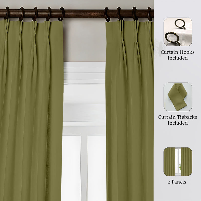 Buy Esme Triple Pinch Pleat Short Width Curtain - Bottle Green Curtains from Vaaree