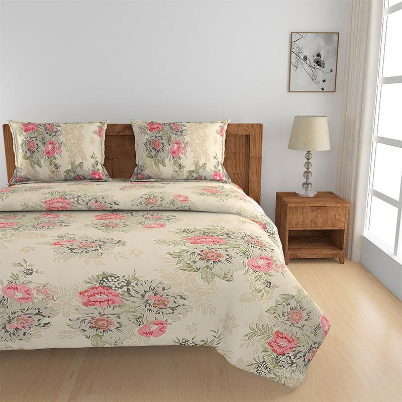 Buy Cream Cast Floral Bedding Set Bedding Set from Vaaree