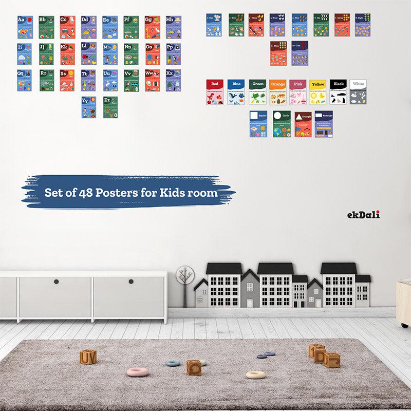 Buy Learn & Play Wall Poster - Set of Forty Eight Wall Poster from Vaaree