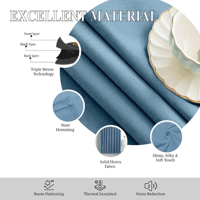 Buy Esme Tab Top Short Width Curtain - Sky Blue Curtains from Vaaree