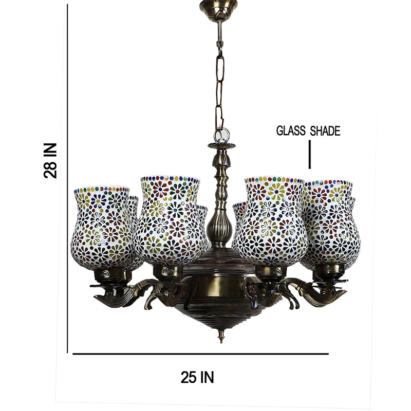 Ceiling Lamp - Omra Vilona Mosaic Golden Antique Chandelier