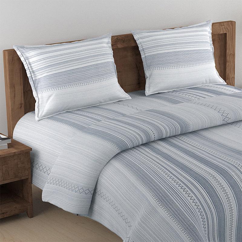 Buy Twila Striped Bedding Set - Grey Bedding Set from Vaaree