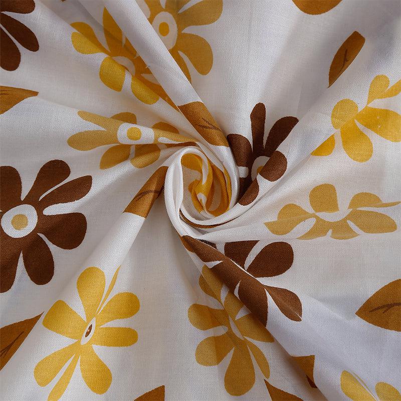 Buy Smera Floral Bedding Set - Yellow & Brown Bedding Set from Vaaree