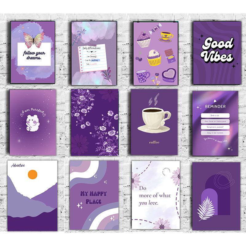 Buy Purple Vibes Wall Poster - Set Of Twelve Wall Poster from Vaaree