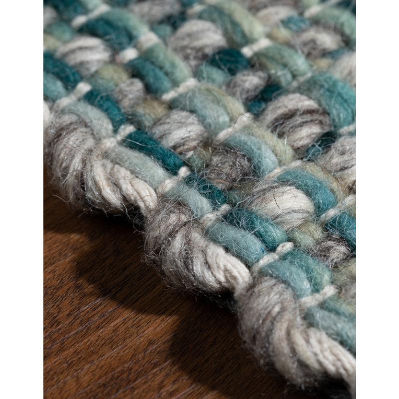 Buy Artistry Threads Hand Woven Rug - Sea Blue & Brown Rugs from Vaaree