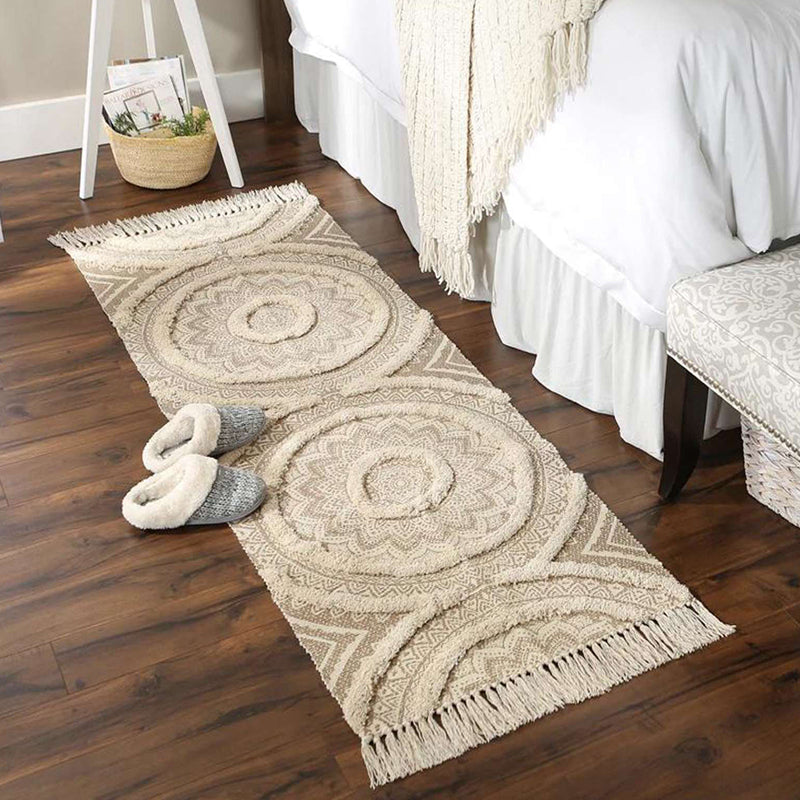 Buy Mita Boho Runner Rug - Beige Runner Rug from Vaaree