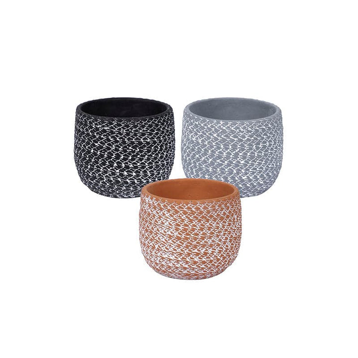 Buy Cosima Textured Planter - Set Of Three at Vaaree online | Beautiful Pots & Planters to choose from