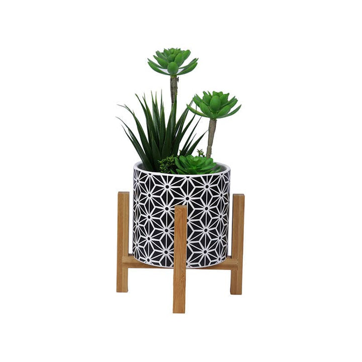 Buy Pagmaya Matte Planter with Wooden stand at Vaaree online | Beautiful Pots & Planters to choose from
