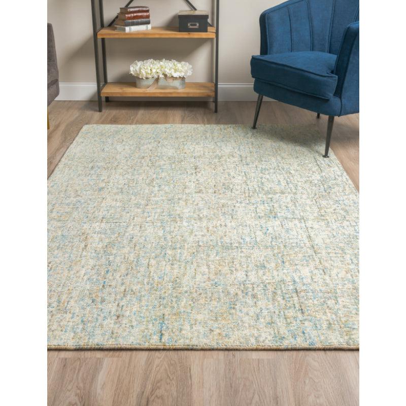 Buy Handloom Harmony Hand Woven Rug - Light Blue & Beige Rugs from Vaaree