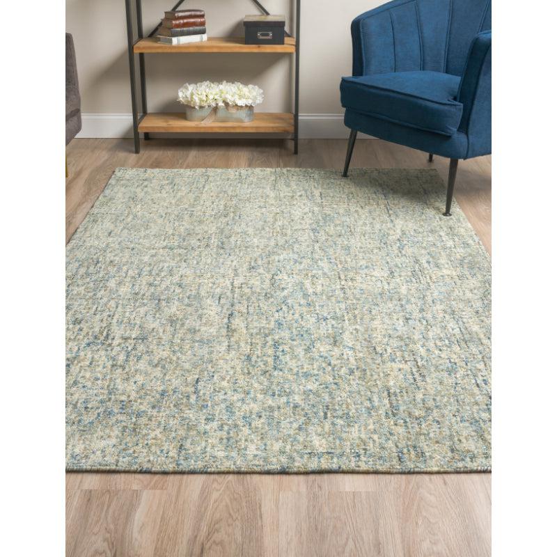 Buy Handloom Harmony Hand Woven Rug - Blue & Olive Rugs from Vaaree