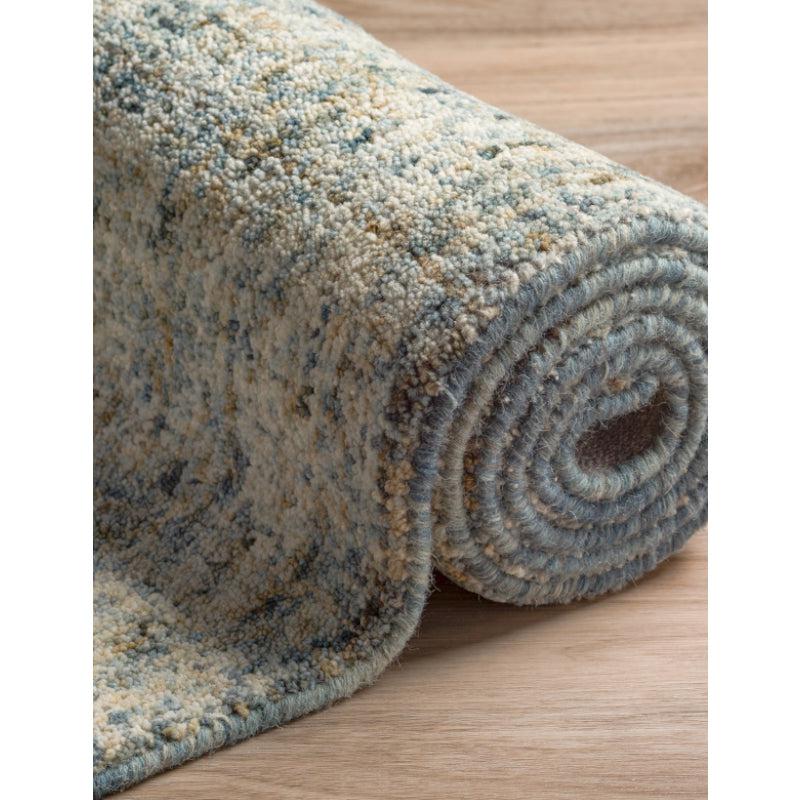 Buy Handloom Harmony Hand Woven Rug - Blue & Brown Rugs from Vaaree