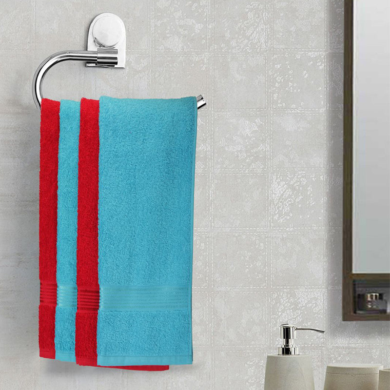 Buy Eva Quick Dry Hand Towel (Blue & Red) - Set Of Four Hand & Face Towels from Vaaree