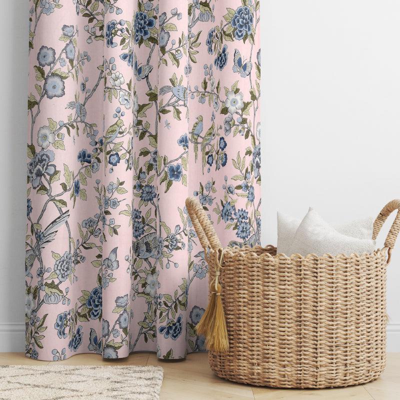 Buy Durjay Floral Curtains (Peach) - Set Of Two Curtains from Vaaree