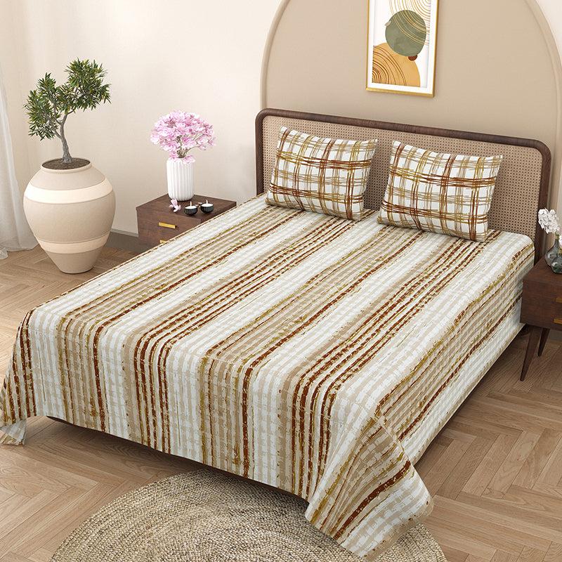 Buy Natalie Striped Bedsheet Bedsheets from Vaaree