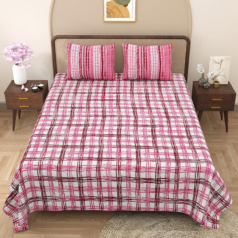 Buy Alaina Geomatric Bedsheet - Pink Bedsheets from Vaaree