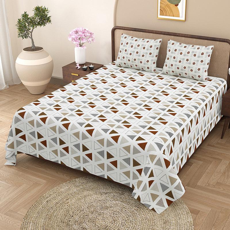 Buy Nettie Geometric Bedsheet - Brown Bedsheets from Vaaree