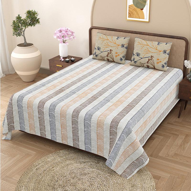 Buy Lenox Striped Bedsheet Bedsheets from Vaaree