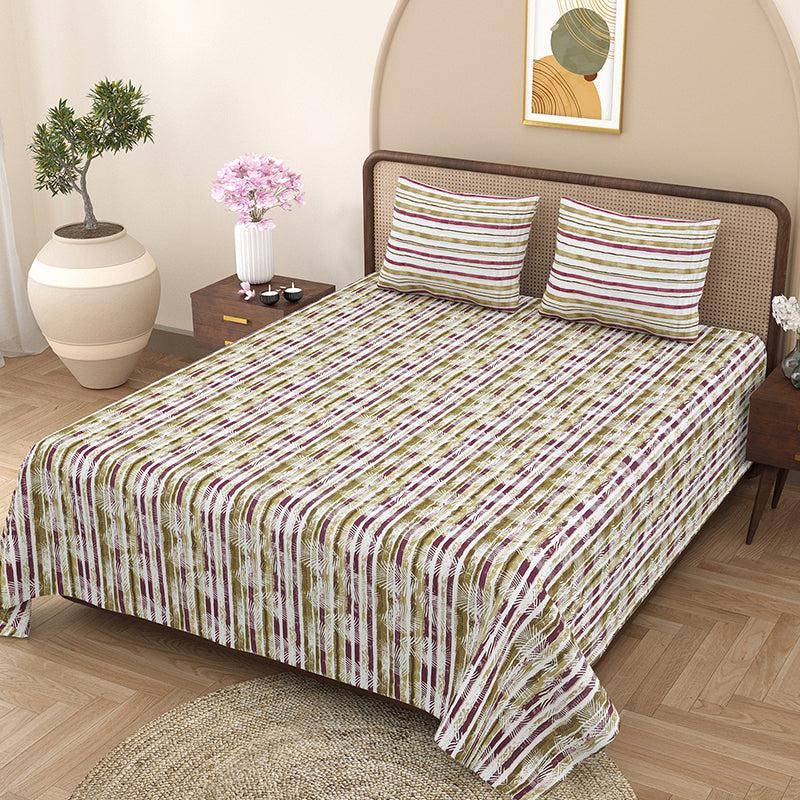 Buy Mahat Striped Bedsheet Bedsheets from Vaaree