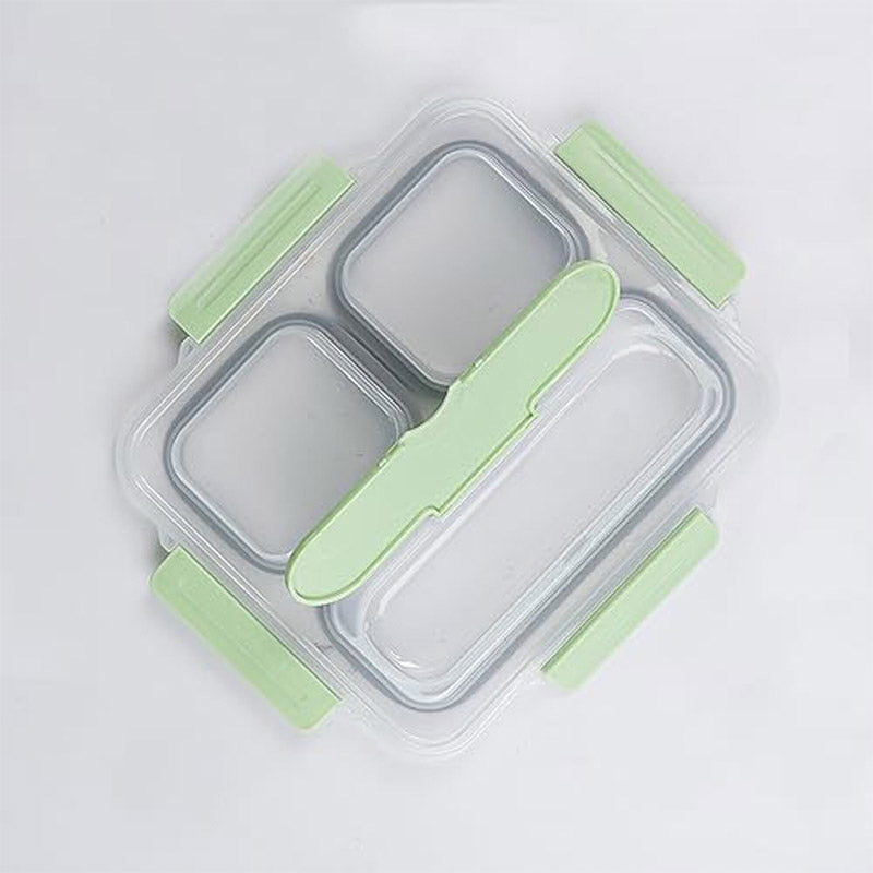 Tiffins & Lunch Box - Yum Bite Steel Leakproof Lunch Box With Lunch Bag - Green