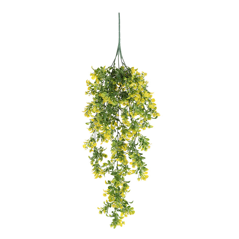 Artificial Plants - Faux Yellow Flower Vine With Metal Wall Stand