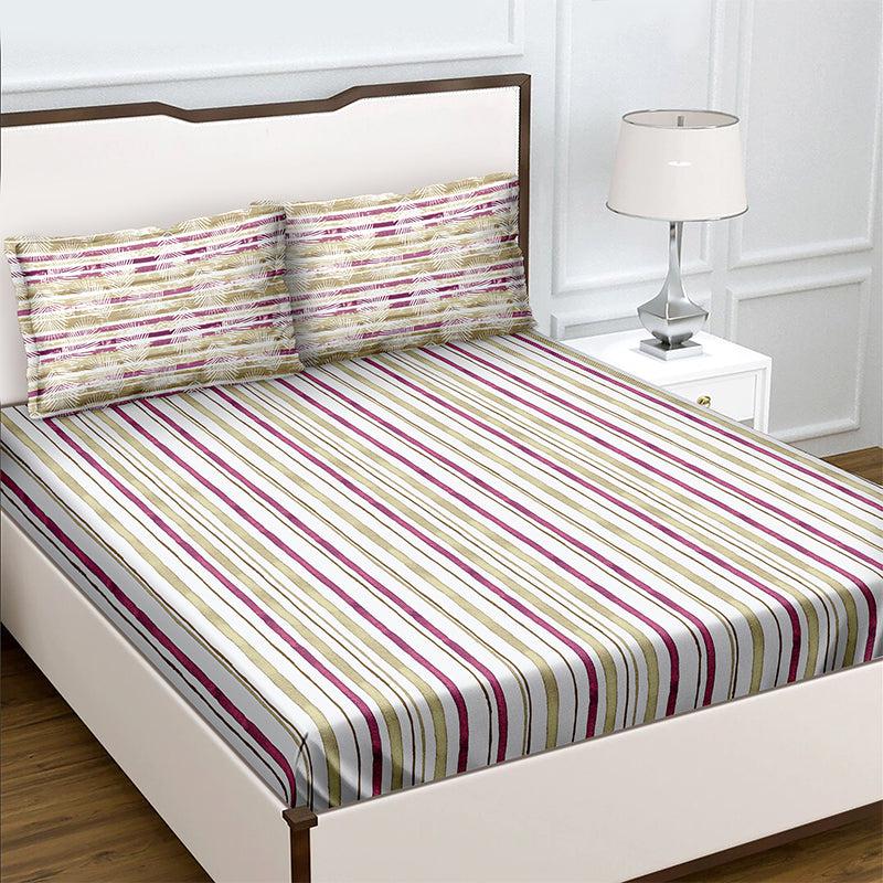 Buy Niko Stripes Bedsheet Bedsheets from Vaaree