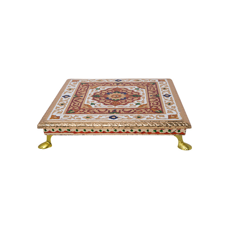 Buy Deva Handcrafted Meenakari Wooden Chowki Pooja Chowki from Vaaree