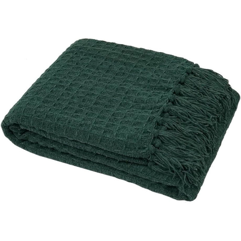 Throws - Sona Cotton Plaid Throw - Green