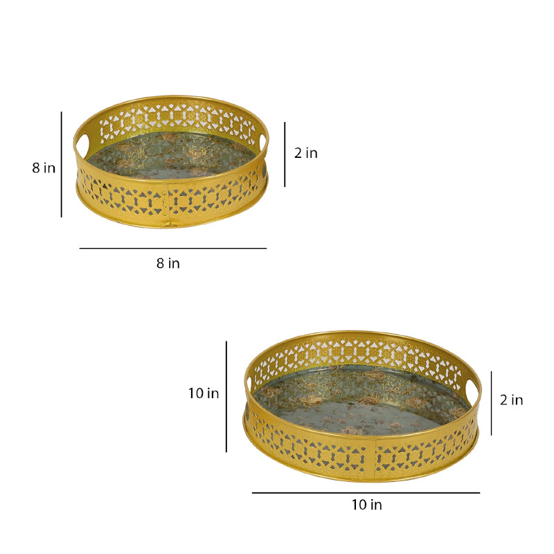 Buy Rossa Jaali Serving Tray - Set Of Two Serving Tray from Vaaree