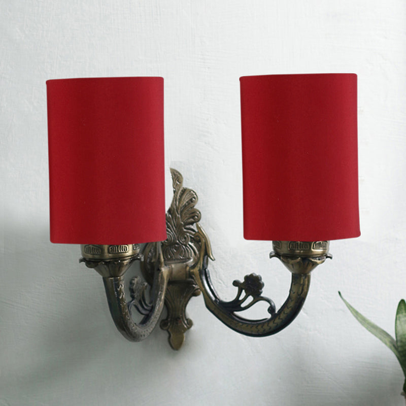 Wall Lamp - Vintage Cylindrical Duo Wall Lamp - Red